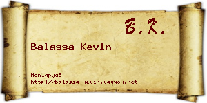 Balassa Kevin névjegykártya